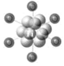Diagram showing a cluster of 13 Titanium atoms and 6 THF-O atoms.