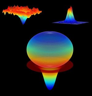 Researchers determine shape and size of the contact area between vesicle and membrane by measuring colour intensity from flourescent molecules. Right: Vesicle marked by acceptor flourescent molecules that light up when close to donor molecules (left). Middle: A plot of the same, calculated FRET. (Credit: Image courtesy of University of Copenhagen)