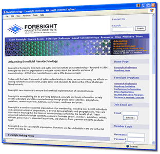 Foresight Institute, the original organization in the nanotechnology field, founded in 1986, announced today that it has updated its mission and focus. The organization has also renamed itself Foresight Nanotech Institute to reflect these changes. 