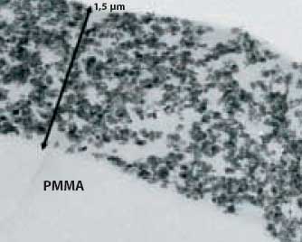 AZoNano - The A to Z of Nanotechnology - TEM photo of a cross section of AdNano® ITO LUV1-coating on a PMMA film