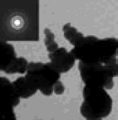 AZoNano, Nanotecnologia - Diagram la mostra dell'immagine di TEM dei cluster nani della particella del ferro.