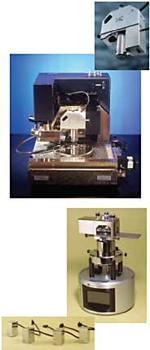 AZoNano - A à Z de Nanotechnologie - Bruker AFM (haut) et tête de balayeur avec le Module d'Utilisation (vignette) ; et AFM À plusieurs modes de fonctionnement affiché avec la tête disponible de Module d'Utilisation (vignette). Quatre Modules d'Utilisation supportent un large éventail de techniques d'exploration avancées d'AFM