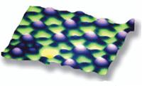 AZoNano - The A to Z of Nanotechnology - STM image showing single-atom defect in iodine adsorbate lattice on platinum. 2.5nm scan.