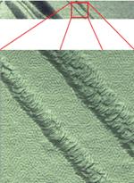 AZoNano - The A to Z of Nanotechnology - TappingMode+ height image and zoom of a copolymer. The square image is a zoom into the boxed area in the original rectangular image. This detail is revealed by simply zooming in with software and without the need for time-consuming, repetitive smaller scans. Without this higher resolution scanning, the zoomed image would not have the pixel resolution required to view nanoscale details
