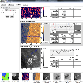 Screen capture of Line Analysis function. The analysis is saved with the raw data file so that it is displayed when the image file is loaded next time.