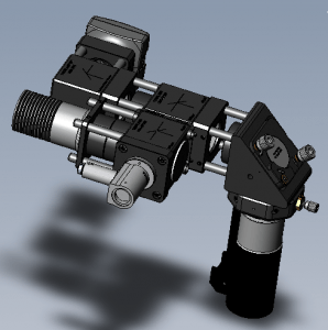 An alternate configuration where in addition to its function as cantilever/sample monitor, a fiber-coupled laser can be collimated and focused onto the tip/sample region.
