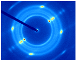 2D WAXS pattern from a polymer fiber