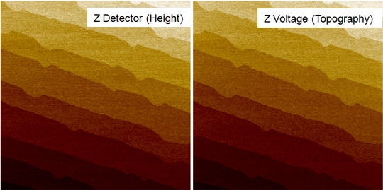 The topography images of a sapphire wafer obtained from nx10
