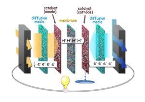 A fuel cell inside view
