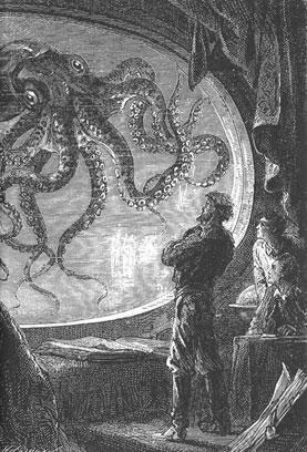 Nemo looking out through window of Nautilus.