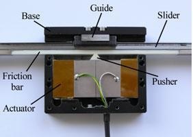 Linear motor with 60x9x28 mm actuator.