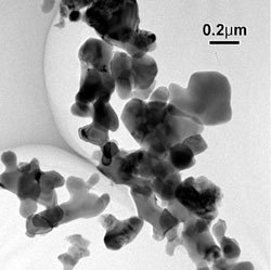 AZoNano - The A to Z of Nanotechnology - Commercial alumina (1100 ºC, 5 hours calcining), the scale is approximately 10 times that of Figure 7