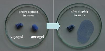 AZoNano - The A to Z of Nanotechnology - The newly developed cryogel is stable in water, whereas water causes structural destruction to the aerogel currently in use