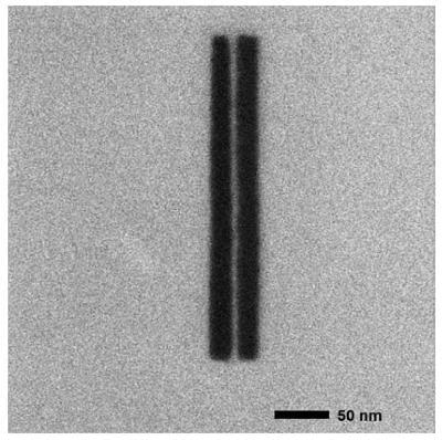 A 5 nm wide ribbon machined in suspended graphene with a 60:1 aspect ratio.