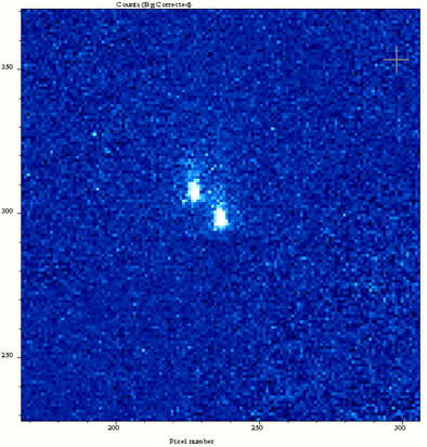 Fluorescence from two ions trapped micron-meters above the surface of the AtomChip
