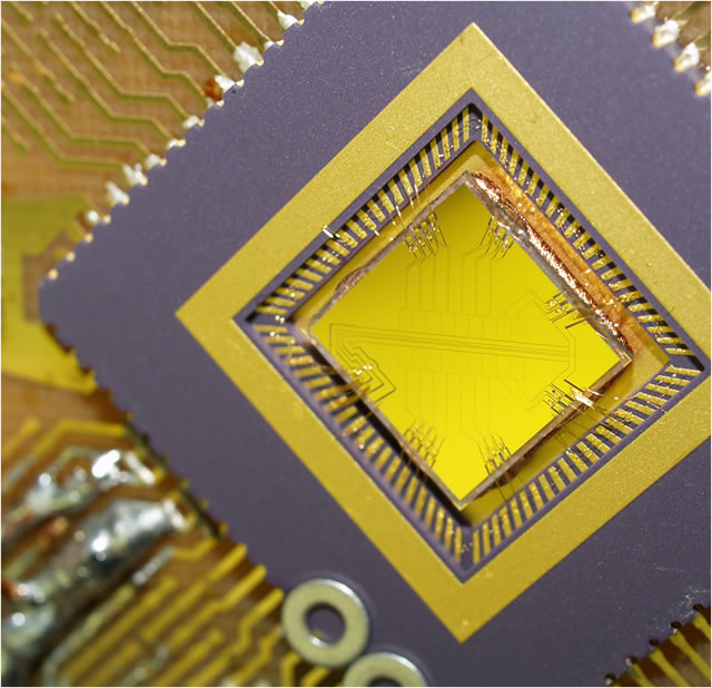 AtomChip for charged atoms (Ion Chip) fabricated at BGU and ready to be put into the chamber in Mainz, Germany.