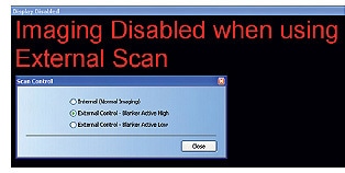 Scan control pop-up and user notification.