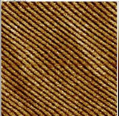 80nm scan of C18H38 alkane chains obtained in PFT. The inter-lamellar distance is only 2nm!