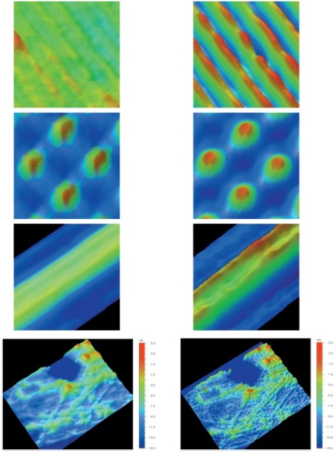 Images taken with Standard PSI (left) and AcuityXR PSI (right) shows vast improvement in AcuityXR PSI in the ability to make images less pixilated while showing the proper structure on the sample.