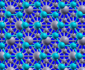 Diagram of the structure of silicene on a ZrB2 substrate.