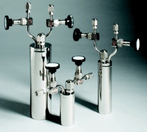 Electropolished stainless steel bubblers.