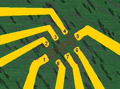 Graphene device on a silicon carbide substrate, examined by optical microscopy.