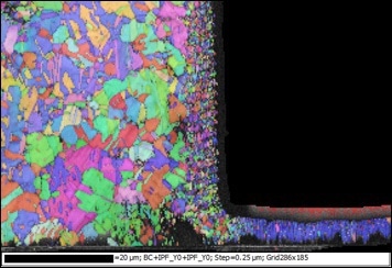 IPF Map of the TSV / substrate interface.