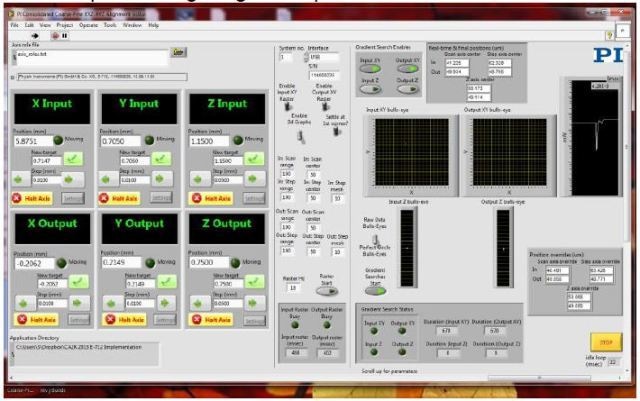 Pi consolidated coarse/fine XYZ alignment GUI