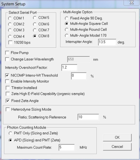 System Setup settings