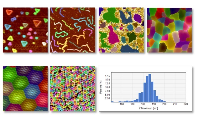 Particle & pore analysis applied to various types of particles, pores and grains
