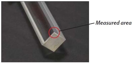 Quartz rod with near perfect 90° corners.