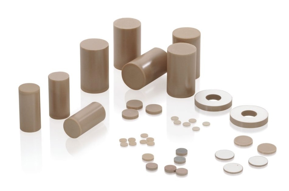 Lead-Free Piezoelectric Materials for sonar and hydrophone applications. PIC700 material from PI Ceramic is the first lead-free piezo ceramic material on the market. PIC700 is based on bismuth sodium titanate (BNT). It has very similar characteristics to barium titanate materials and is suitable for ultrasonic transducers in the MHz range and for sonar and hydrophone applications. (Image: PI Ceramic)
