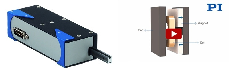 A voice-coil-driven linear actuator for closed-loop position and force control applications. Advantages are fast acceleration, high speed, and long life. (Image: PI)