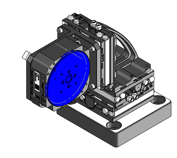 Multi-axis combination of X-Z linear stage (Q-545), with high-speed U-628 ultrasonic miniature rotary stage. (Image: PI)