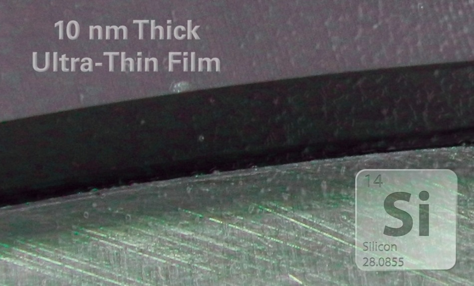 Sample diagram of a 10 nm thick ultra-thin film on a silicon substrate.