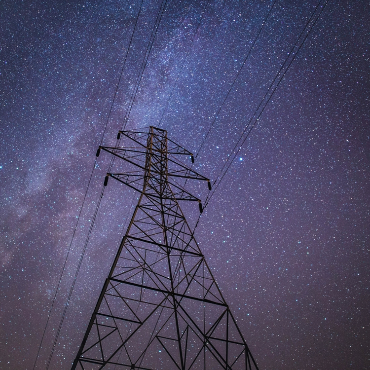 Current-carrying power lines.