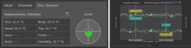 Various sensors monitor environmental conditions of AFM measurement such as temperature, humidity, and vibration.