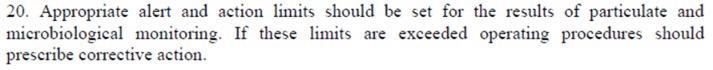 EU GMP Annex 1 2008 text, #20.