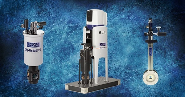 Different types of cryostats, nitrogen, dry, and helium.