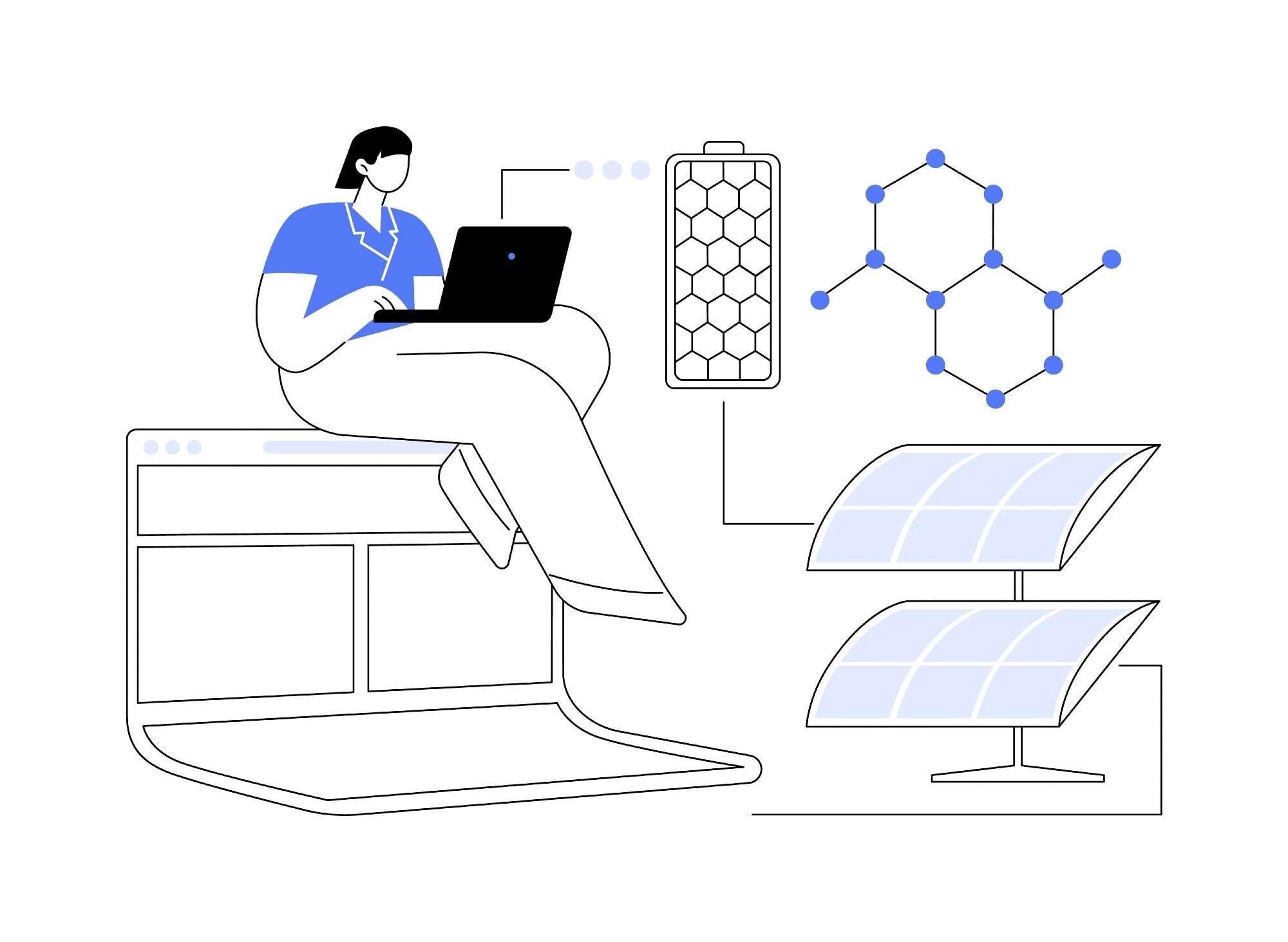 Graphene technologies abstract concept vector illustration.
