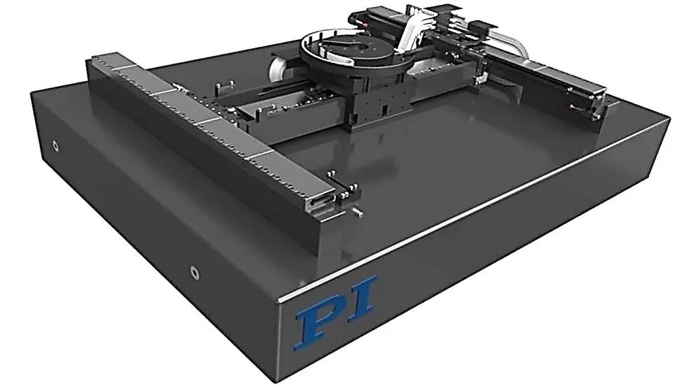3-DOF, granite-based XY-Theta stage using direct drive motors and air bearings for the highest possible accuracy, speed, and lifetime