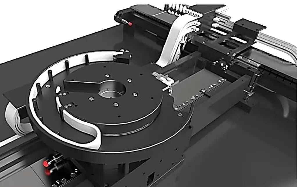 Close-up of the low-profile Theta-Z rotary stage