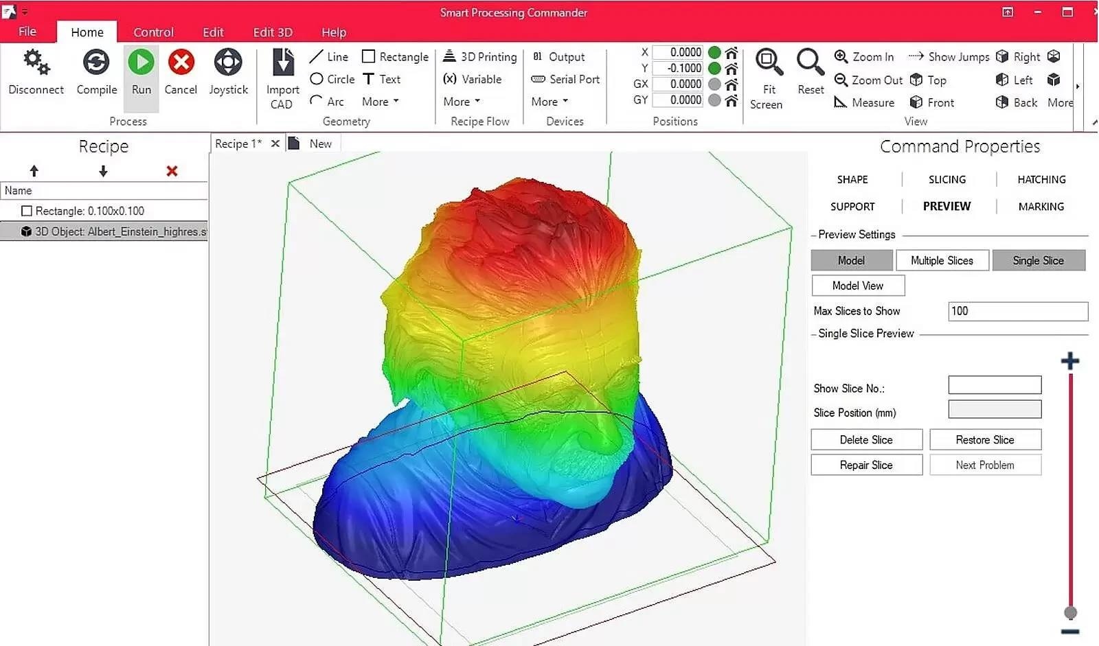 3D object in SPC; this advanced software package allows fast and efficient data import and process control