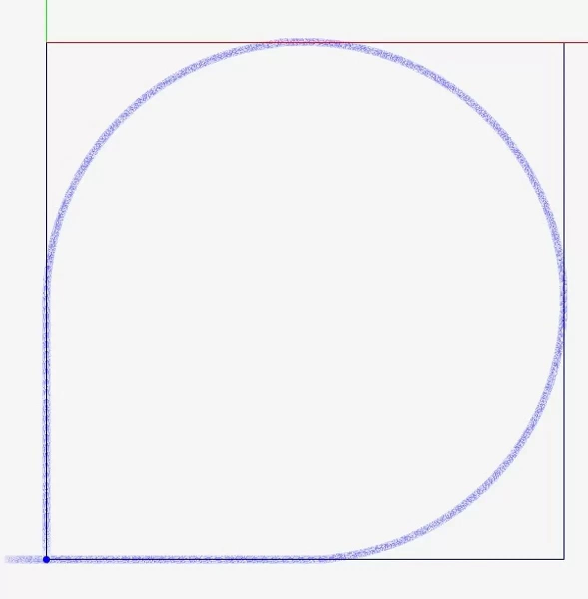 The graph shows a curvilinear path inscribed in a 100µm rectangle, again with a constant combined vector velocity of 100 µm/sec