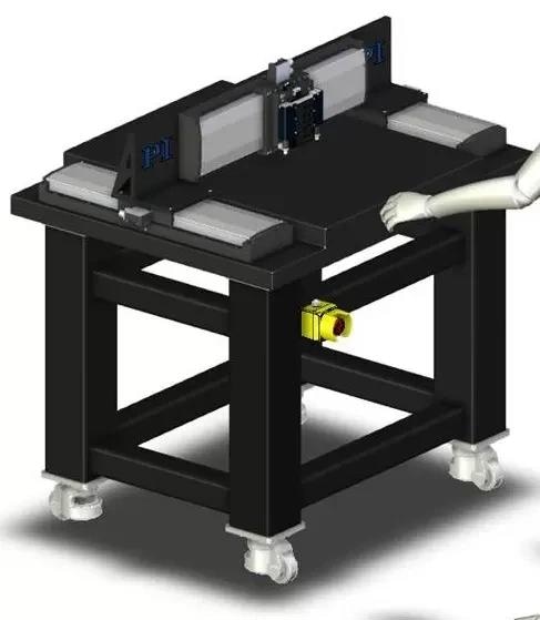 A 3-axis stage-on-granite gantry based on V-817 long-travel linear motor stages and a counterbalanced Z-axis with linear motors and air springs