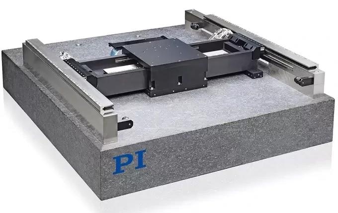 Gantry-type planar XY air bearing table. This type of XY stage provides the best geometric performance.
