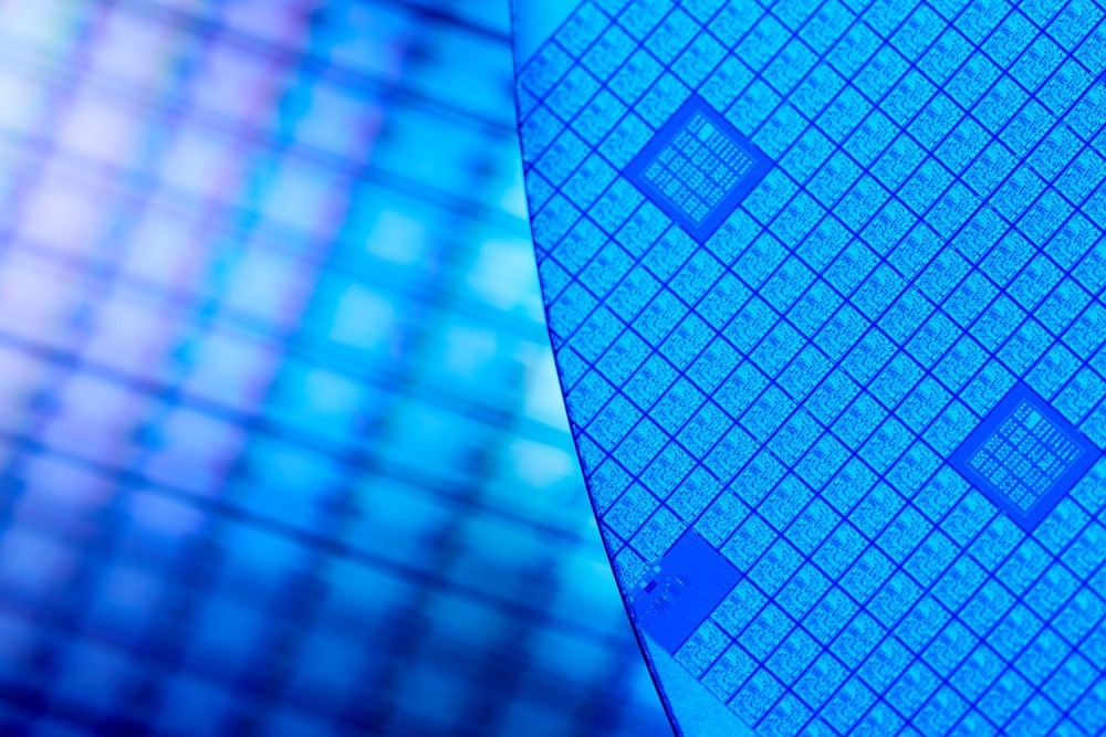 Macro of Silicon wafers. Low DOF