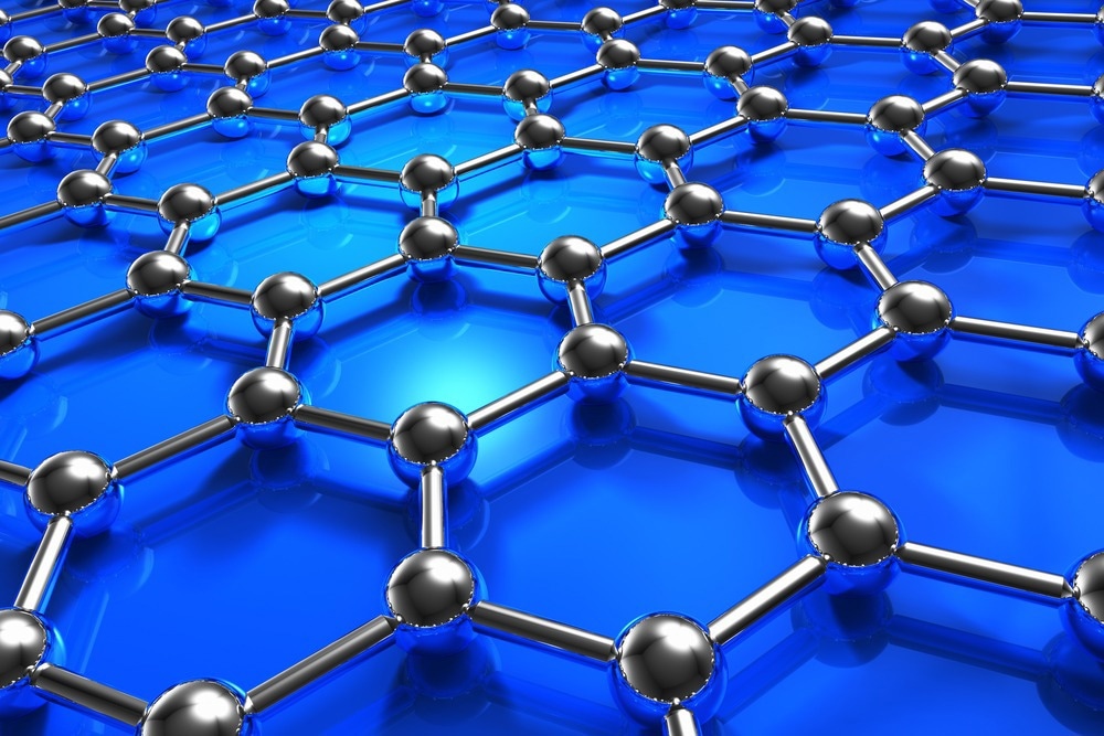 Abstract blue molecular nanostructure model