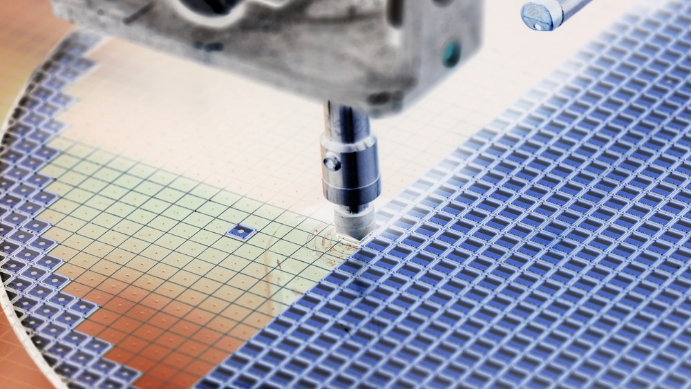 Silicon wafer negative color in machine in semiconductor manufacturing