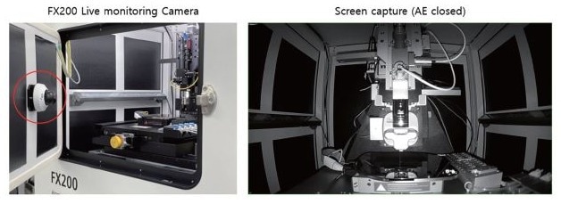 Live monitoring camera. A live monitoring camera enables real-time observation of the inside of AE